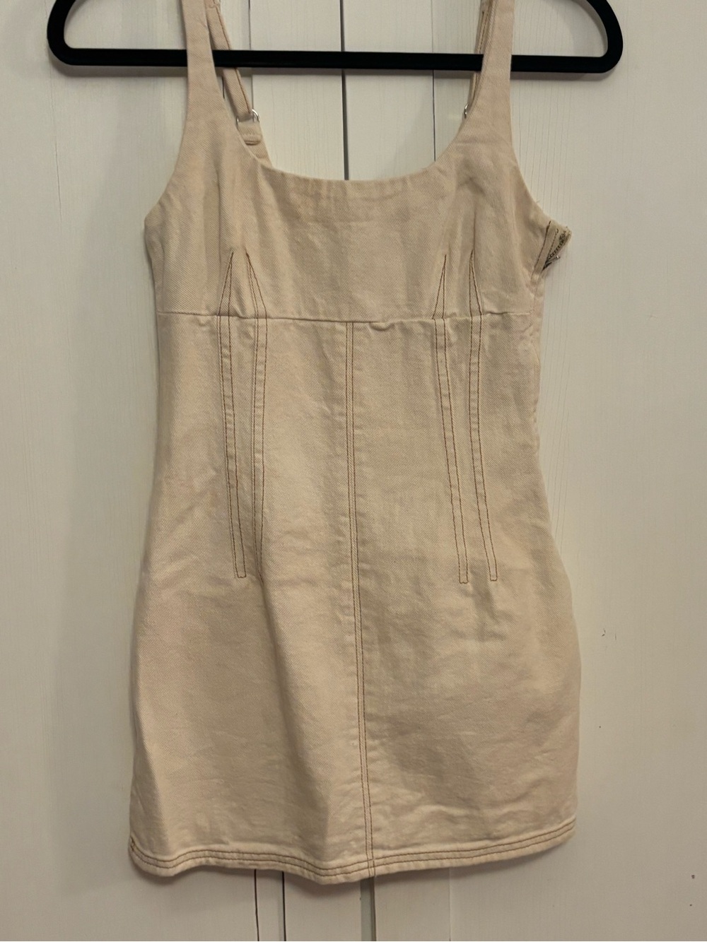 BDG Cream Square-Neck Mini Dress